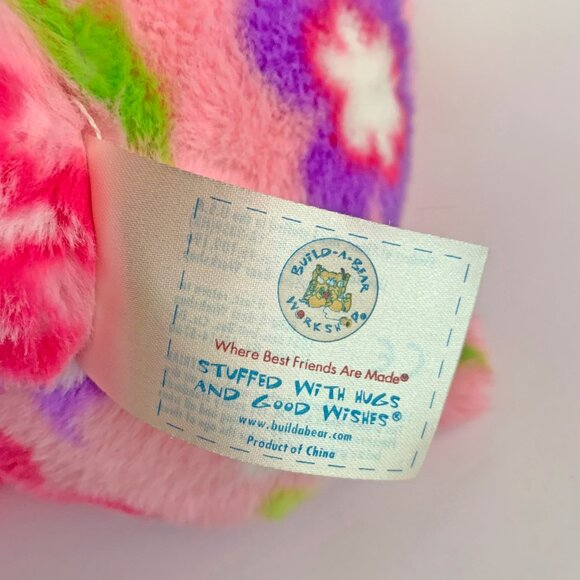Build A Bear Pink Bear Flowers and Purple Butterflies Plush - Picture 5 of 5